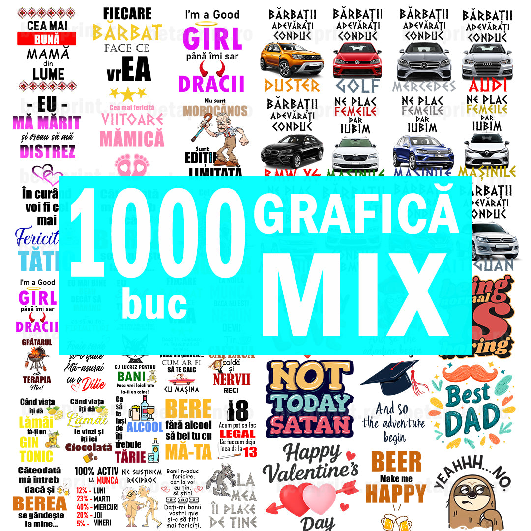 Mega Pack 1000 Grafici – Mesaje în Română & Engleză | PNG pentru Produse Personalizate