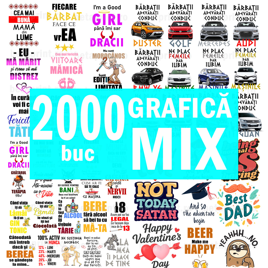 Mega Pack 2000 Grafici – Mesaje în Română & Engleză | PNG pentru Produse Personalizate