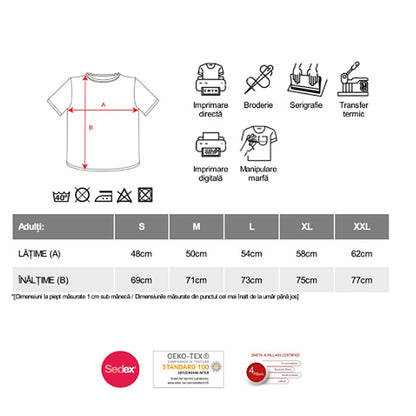 Tricou personalizat cu mesaj:"Cel mai bun bucatar", bumbac 100%