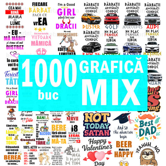 Mega Pack 1000 Grafici – Mesaje în Română & Engleză | PNG pentru Produse Personalizate
