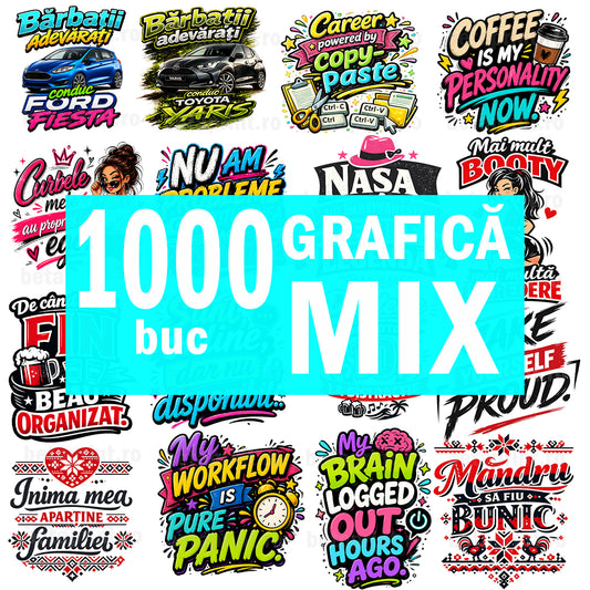 Mega Pack 1000 Grafici – Mesaje în Română & Engleză | PNG pentru Produse Personalizate