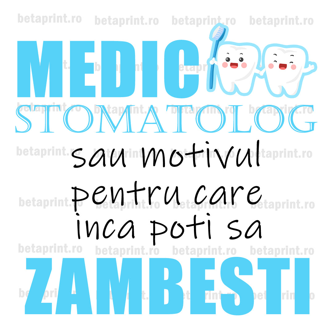 Grafică cu mesaj: Stomatolog  – PNG pentru Produse Personalizate