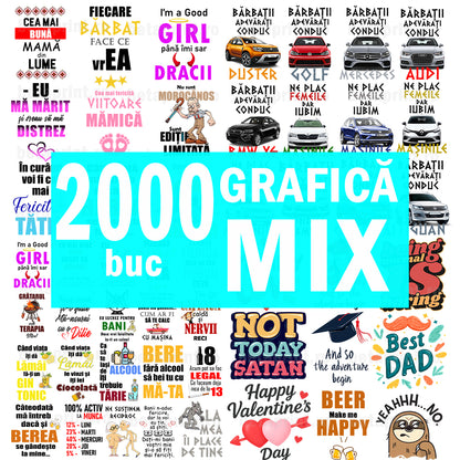 Mega Pack 2000 Grafici – Mesaje în Română & Engleză | PNG pentru Produse Personalizate