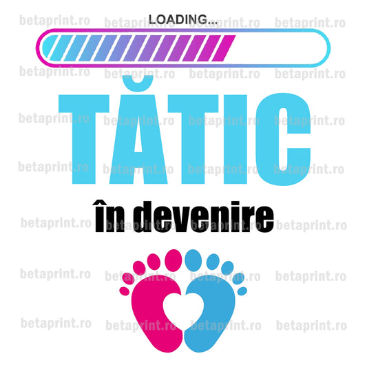 Grafică cu mesaj: Loading... Tătic în devenire – PNG pentru Produse Personalizate