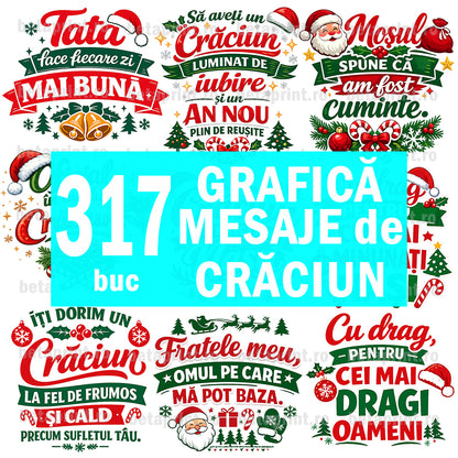 Set 317 Grafici de Crăciun – PNG pentru Produse Personalizate | Căni, Tricouri, Perne & Print