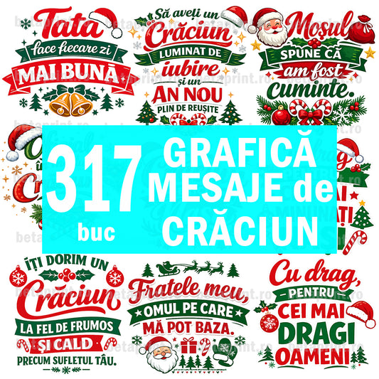Set 317 Grafici de Crăciun – PNG pentru Produse Personalizate | Căni, Tricouri, Perne & Print