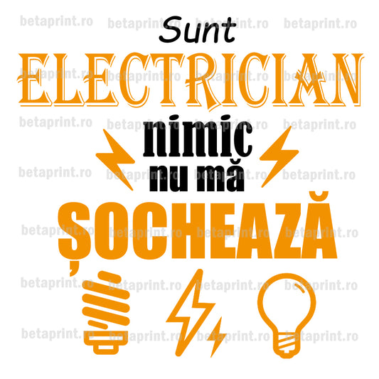 Grafică cu mesaj: Electrician – PNG pentru Produse Personalizate