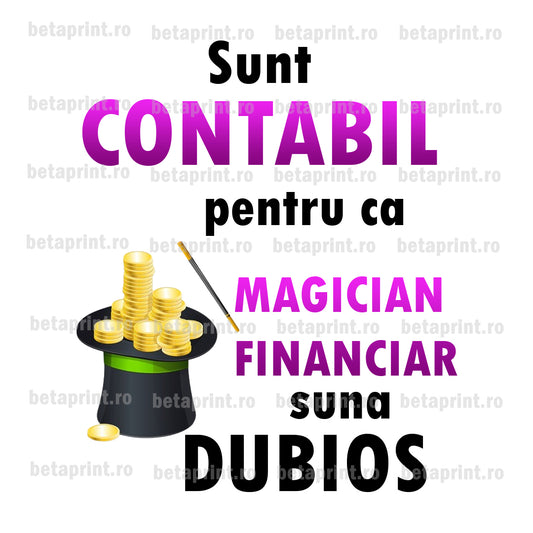 Grafică cu mesaj: Contabil – PNG pentru Produse Personalizate