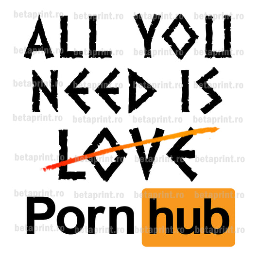 Grafică cu mesaj: All you need is love – PNG pentru Produse Personalizate
