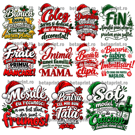 Mega Pack 830 Grafici de Crăciun – PNG pentru Produse Personalizate | Căni, Tricouri, Perne & Print
