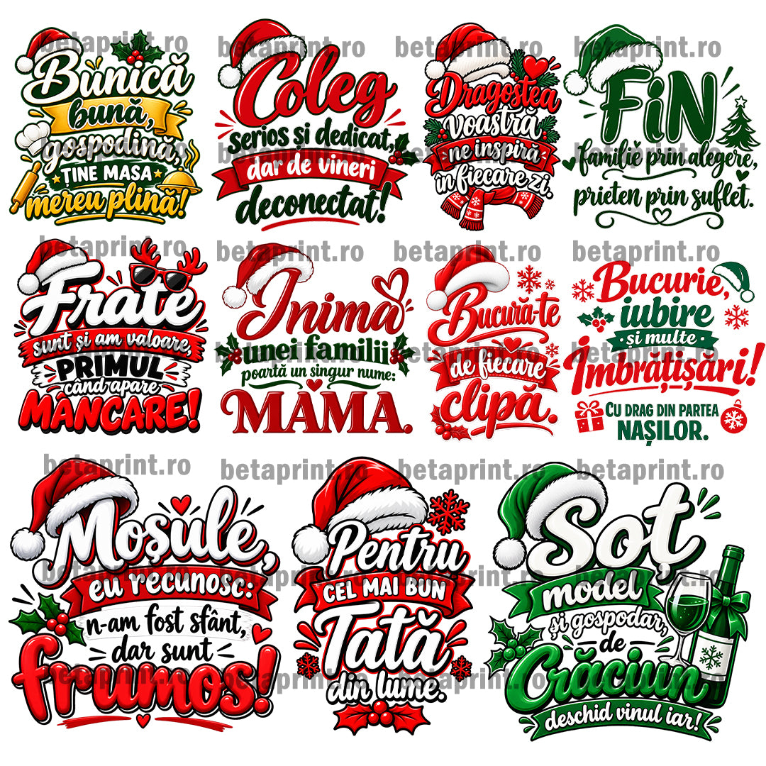 Mega Pack 830 Grafici de Crăciun – PNG pentru Produse Personalizate | Căni, Tricouri, Perne & Print