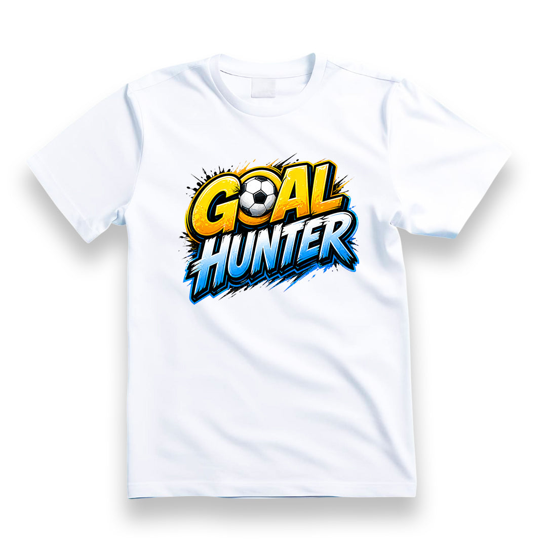 Tricou personalizat cu mesaj:"Goal Hunter", model fotbal, bumbac 100%