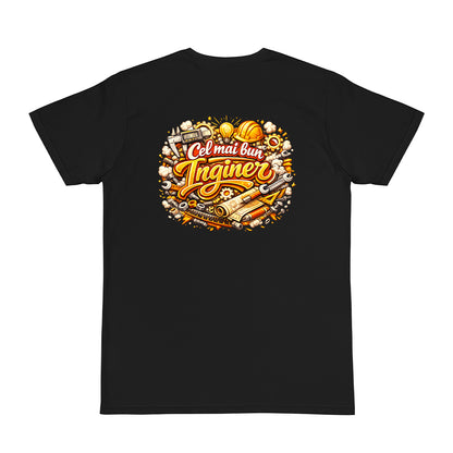 Tricou personalizat cu mesaj:"Cel mai bun inginer", bumbac 100%