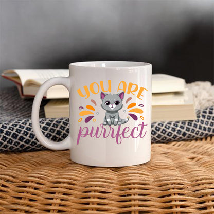 Cană cu mesaj: you are purrfect, 330ml, ceramică
